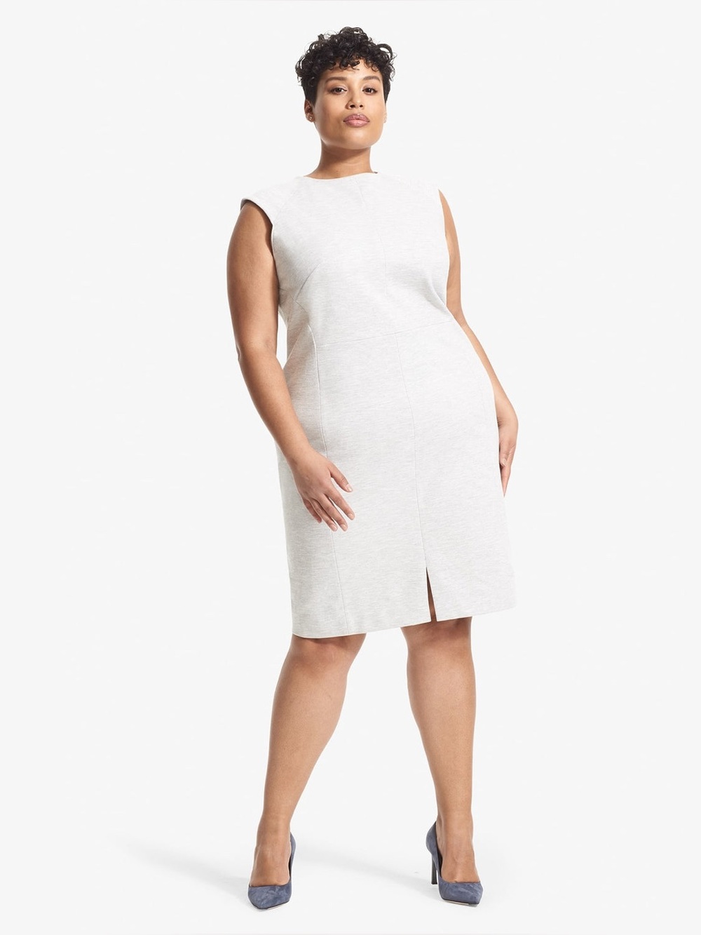 M.M. LaFleur Katie Twill Ponte Dress NWT Heather Gray Sheath Career Office Midi